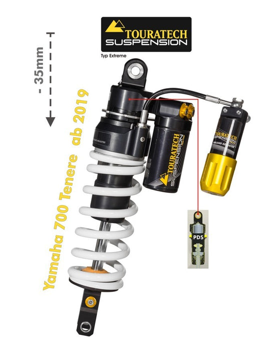 Амортизатор Touratech Suspension для зниження висоти (-35 мм) для Yamaha 700 Tenere з 2019 року, тип Extreme.