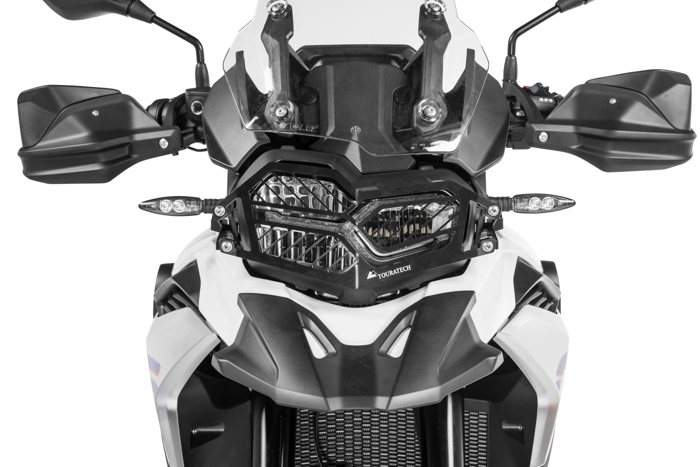 Захисна решітка для фари Touratech з нержавіючої сталі чорного кольору з швидкознімним кріпленням для BMW F850GS/ F800GS (2024-)/ F750GS *ЛИШЕ ДЛЯ ПОЗАШЛЯХОВОГО ВИКОРИСТАННЯ*