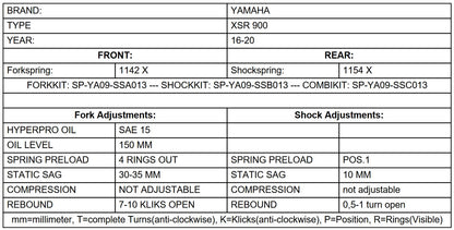 Прогресивні замінні пружини BLACK-T для Yamaha XSR 900 2016 - 2020